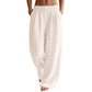 Damen-Hose mit elastischem Bund und weitem Bein