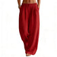 Damen-Hose mit elastischem Bund und weitem Bein