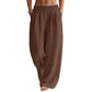 Damen-Hose mit elastischem Bund und weitem Bein