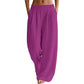 Damen-Hose mit elastischem Bund und weitem Bein
