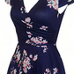 Elegantes bedrucktes Damenkleid mit Taschen