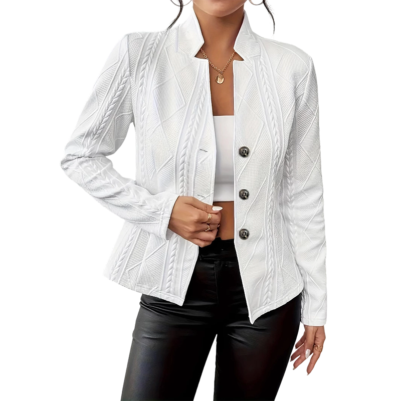 💎🔥 Jetzt im Trend – Strukturierter Blazer mit Stehkragen – perfekt fürs Büro