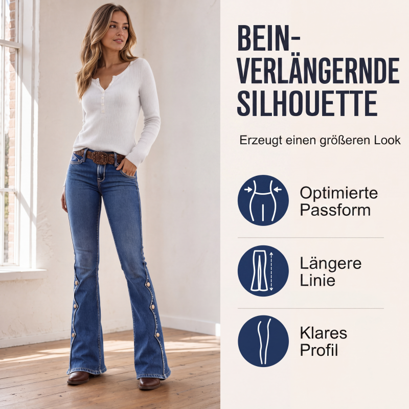 Damen High Waist Destroyed Flare Jeans
