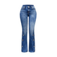 Damen High Waist Destroyed Flare Jeans