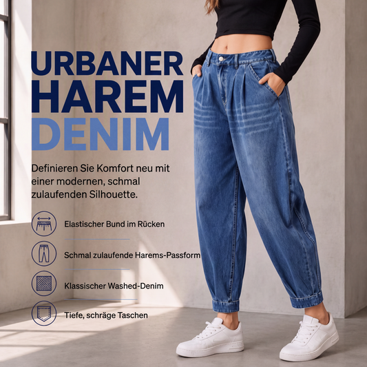 Hochtaillierte Harem-Jeans für Damen