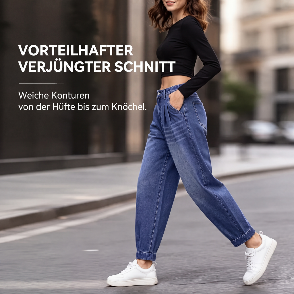 Hochtaillierte Harem-Jeans für Damen