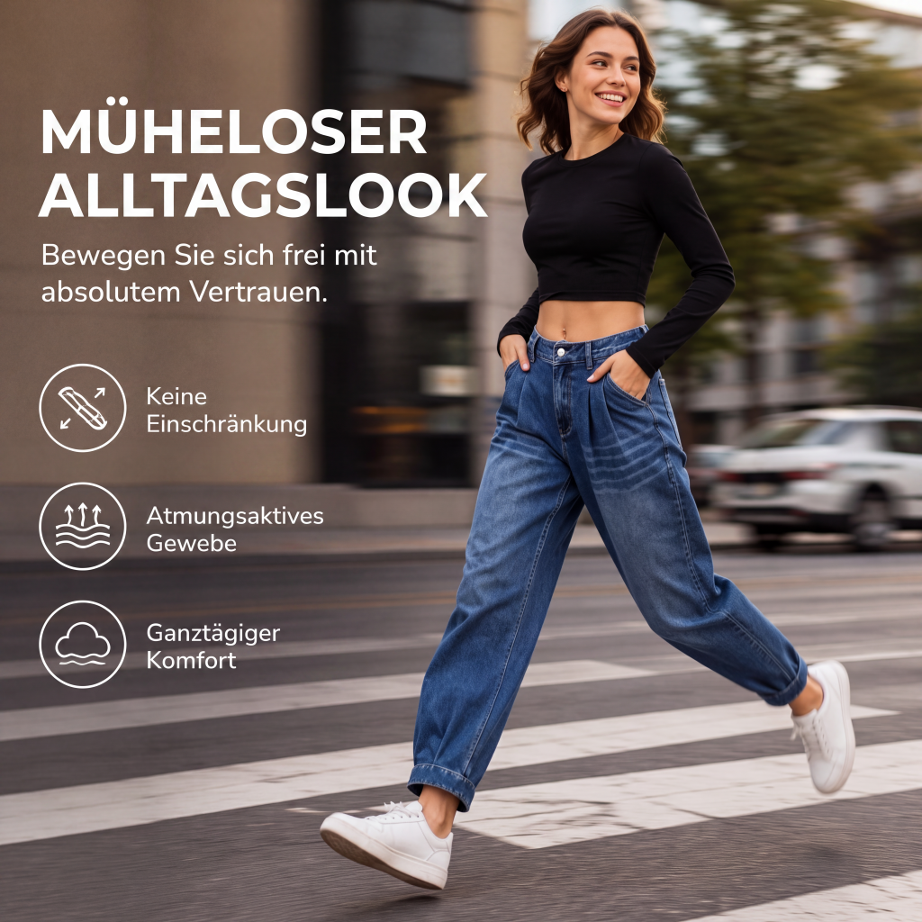 Hochtaillierte Harem-Jeans für Damen