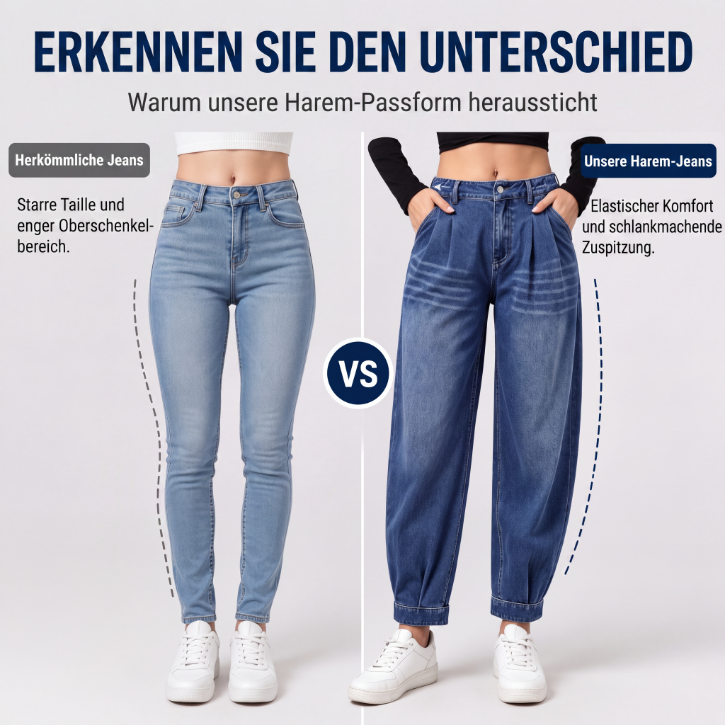 📢📢50%Rabatt!!!🎉🏃‍♀️ Es wird im Akkord weggeschnappt – zögern Sie nicht! Hochtaillierte Harem-Jeans für Damen