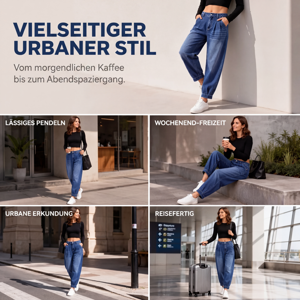 Hochtaillierte Harem-Jeans für Damen