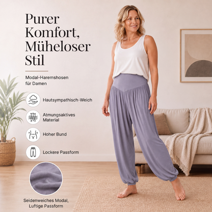 Damen High-Waist Weite Beine Hose mit lockerer Passform