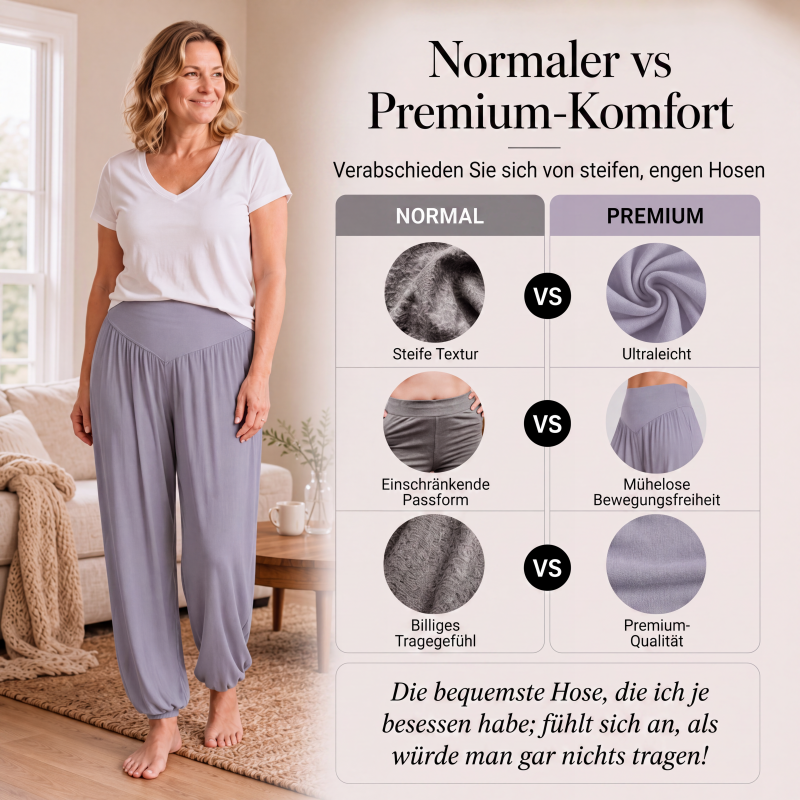 Damen High-Waist Weite Beine Hose mit lockerer Passform