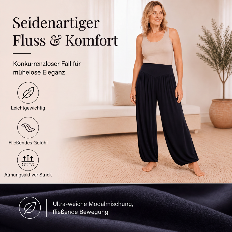 Damen High-Waist Weite Beine Hose mit lockerer Passform