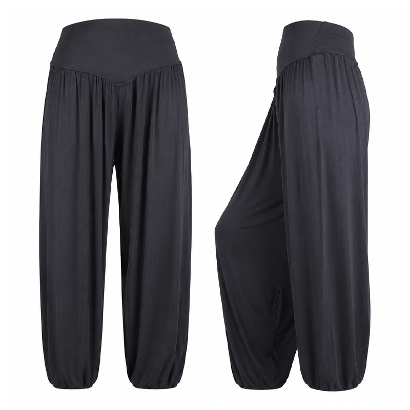 Damen High-Waist Weite Beine Hose mit lockerer Passform
