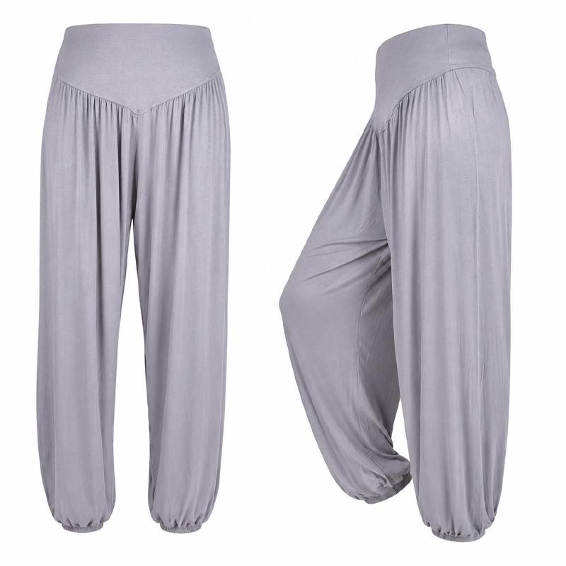 Damen High-Waist Weite Beine Hose mit lockerer Passform