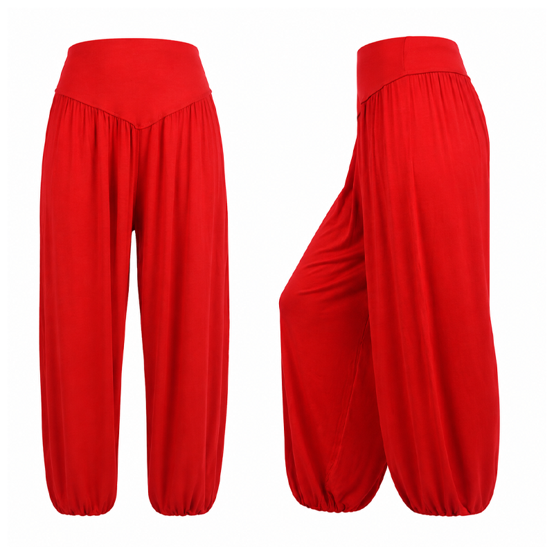 Damen High-Waist Weite Beine Hose mit lockerer Passform