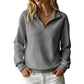 ✨Damen gestepptes Grid-Sweatshirt mit halbem Reißverschluss