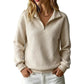 ✨Damen gestepptes Grid-Sweatshirt mit halbem Reißverschluss
