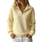 ✨Damen gestepptes Grid-Sweatshirt mit halbem Reißverschluss