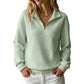 ✨Damen gestepptes Grid-Sweatshirt mit halbem Reißverschluss
