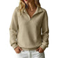 ✨Damen gestepptes Grid-Sweatshirt mit halbem Reißverschluss