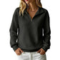 ✨Damen gestepptes Grid-Sweatshirt mit halbem Reißverschluss
