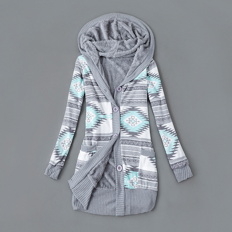 📢📢50%Rabatt!!!🎉✨Strickcardigan mit Kapuze und Plüschfutter für Damen
