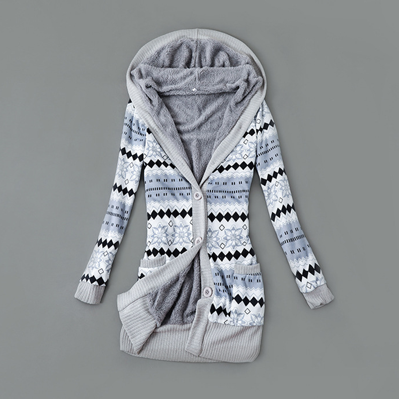 📢📢50%Rabatt!!!🎉✨Strickcardigan mit Kapuze und Plüschfutter für Damen
