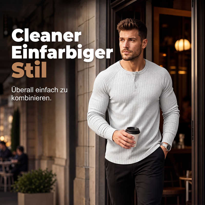 Herren-Henley-Shirt im Slim-Fit