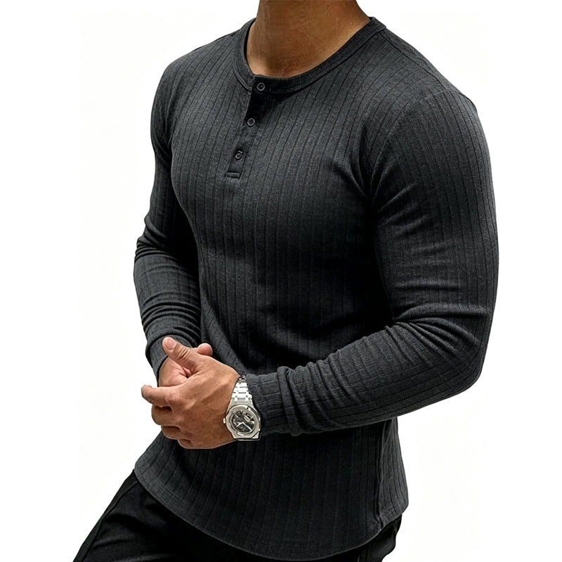 Herren-Henley-Shirt im Slim-Fit