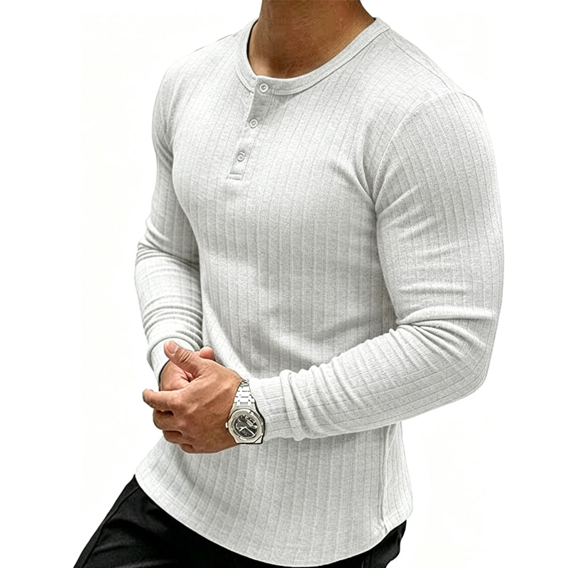 Herren-Henley-Shirt im Slim-Fit