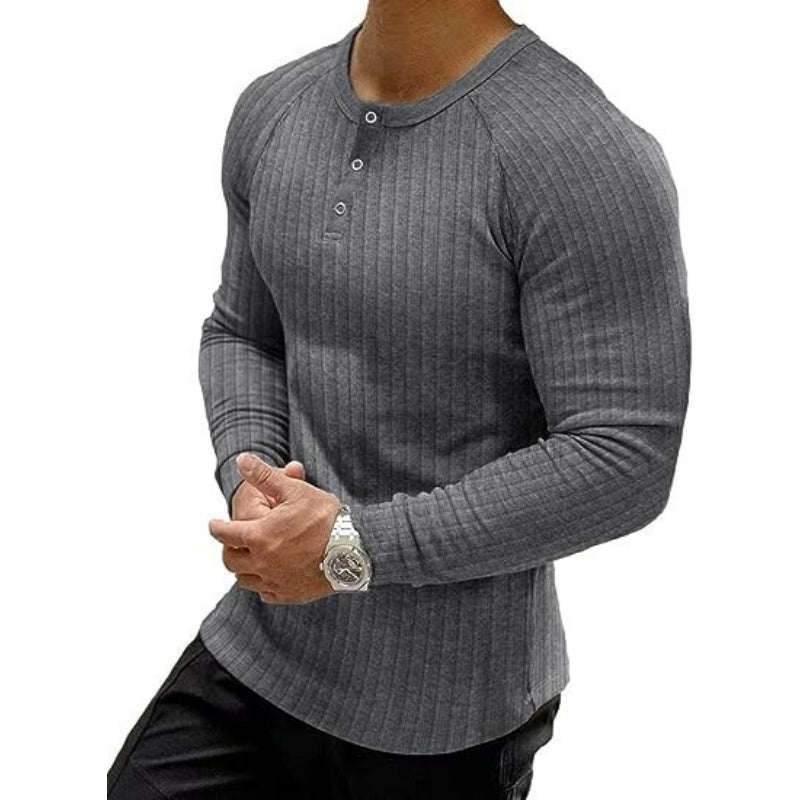 Herren-Henley-Shirt im Slim-Fit