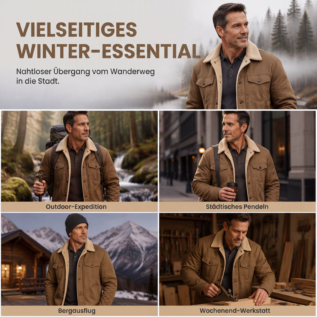 🚀 Neu eingetroffen – 50% Probierpreis! Herren-Casual-Sherpa-Utility-Cargojacke