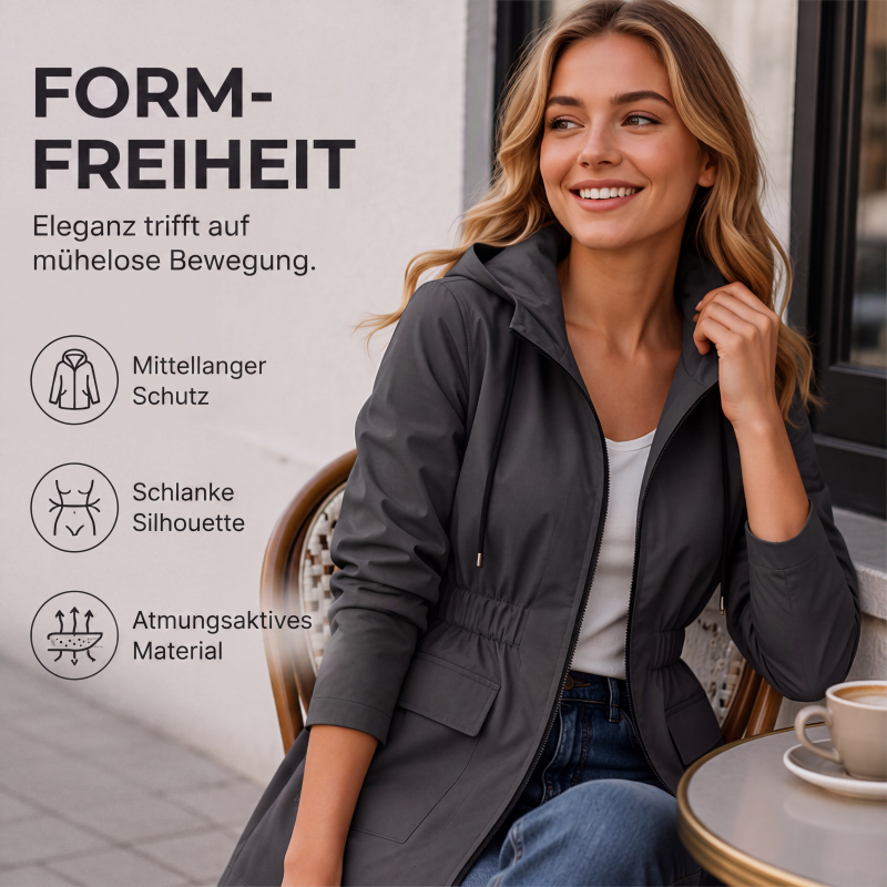 📢📢50%Rabatt!!!🎉✨Wasserdichte Damen-Regenjacke mit Kapuze