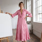 📢📢50%Rabatt!!!🎉✨Damen Maxikleid mit Volants, V-Ausschnitt und Stufen