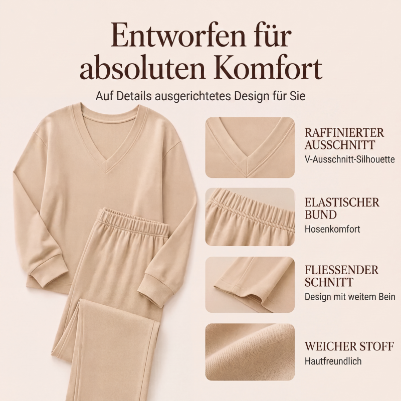 Schulterfreies Sweatshirt- und Hose-Set für Damen