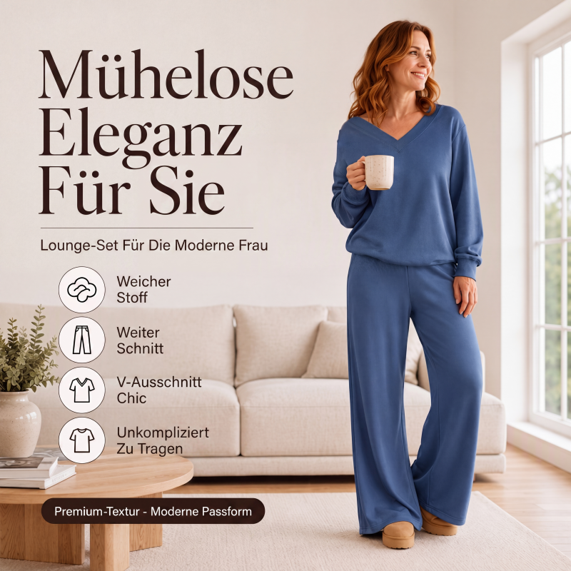 Schulterfreies Sweatshirt- und Hose-Set für Damen