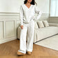 Schulterfreies Sweatshirt- und Hose-Set für Damen