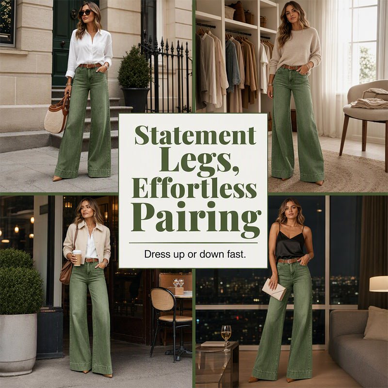 📢📢50%Rabatt!!!🎉🏆 Verkaufsschlager – jetzt halber Preis! Beinverlängernde Wide-Leg Jeans