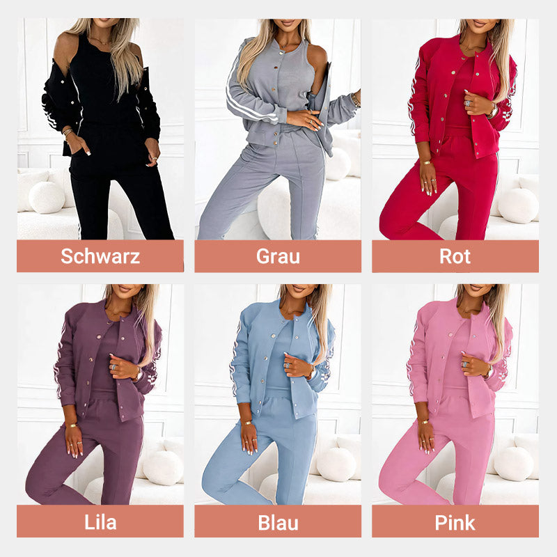 Lässiges 3-teiliges Set für Damen - Jacke, Tanktop und Hose