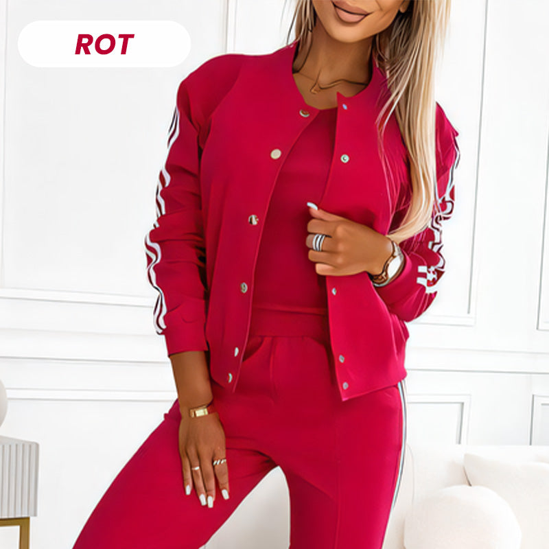 Lässiges 3-teiliges Set für Damen - Jacke, Tanktop und Hose