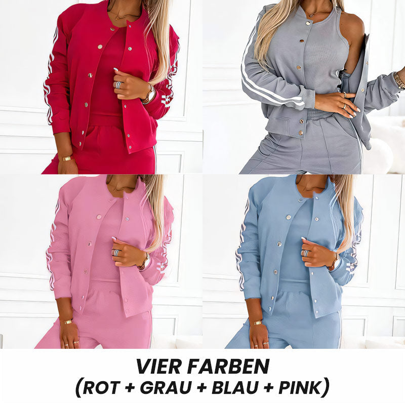 Lässiges 3-teiliges Set für Damen - Jacke, Tanktop und Hose