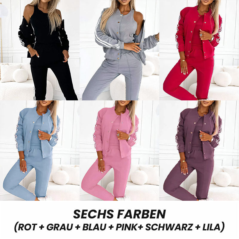 Lässiges 3-teiliges Set für Damen - Jacke, Tanktop und Hose