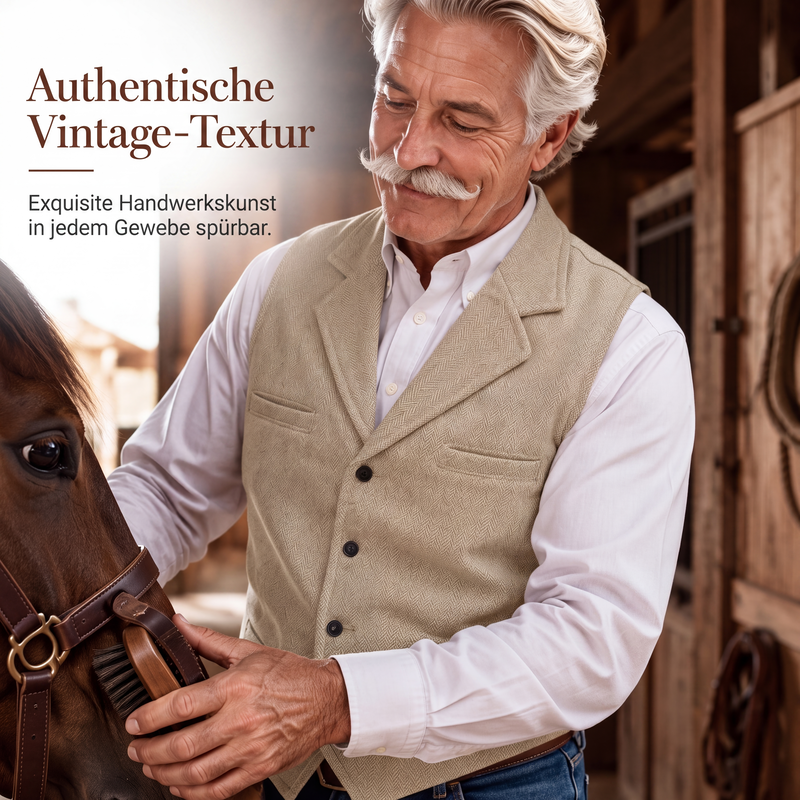 🦺 50 % RABATT | Klassischer Vintage-Charme – Herren Weste mit Revers & Fischgrätmuster