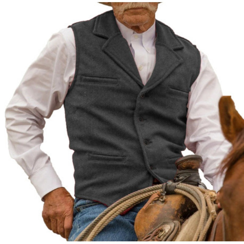 🦺 50 % RABATT | Klassischer Vintage-Charme – Herren Weste mit Revers & Fischgrätmuster