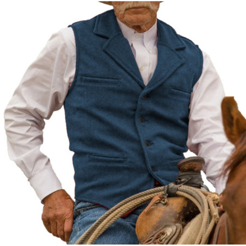 🦺 50 % RABATT | Klassischer Vintage-Charme – Herren Weste mit Revers & Fischgrätmuster