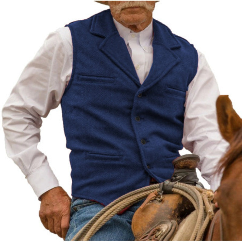 🦺 50 % RABATT | Klassischer Vintage-Charme – Herren Weste mit Revers & Fischgrätmuster