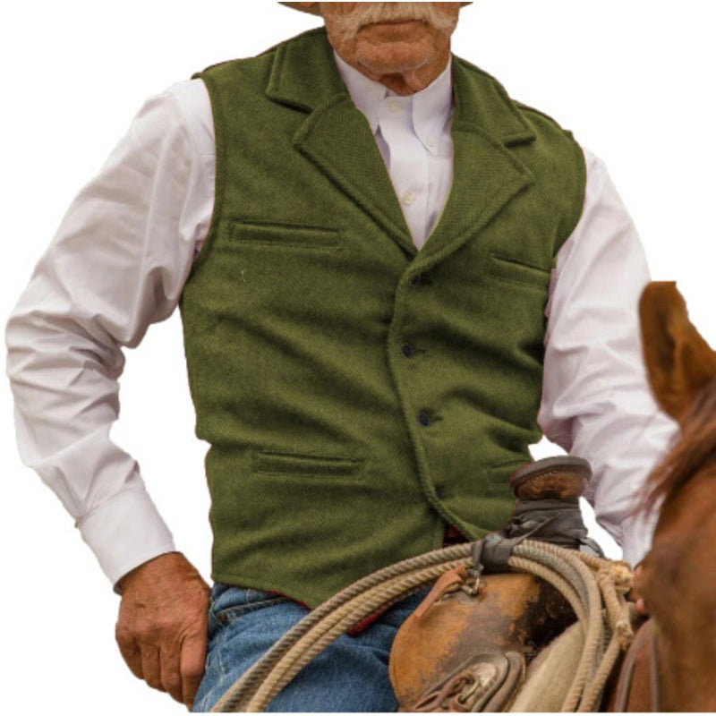 🦺 50 % RABATT | Klassischer Vintage-Charme – Herren Weste mit Revers & Fischgrätmuster