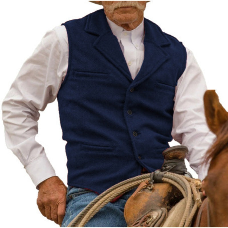 🦺 50 % RABATT | Klassischer Vintage-Charme – Herren Weste mit Revers & Fischgrätmuster