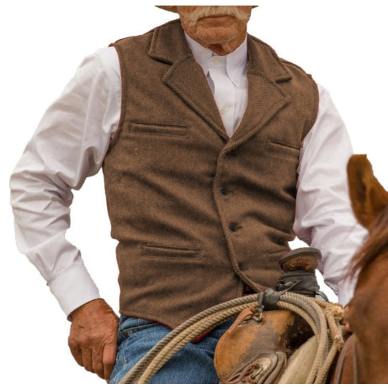 🦺 50 % RABATT | Klassischer Vintage-Charme – Herren Weste mit Revers & Fischgrätmuster