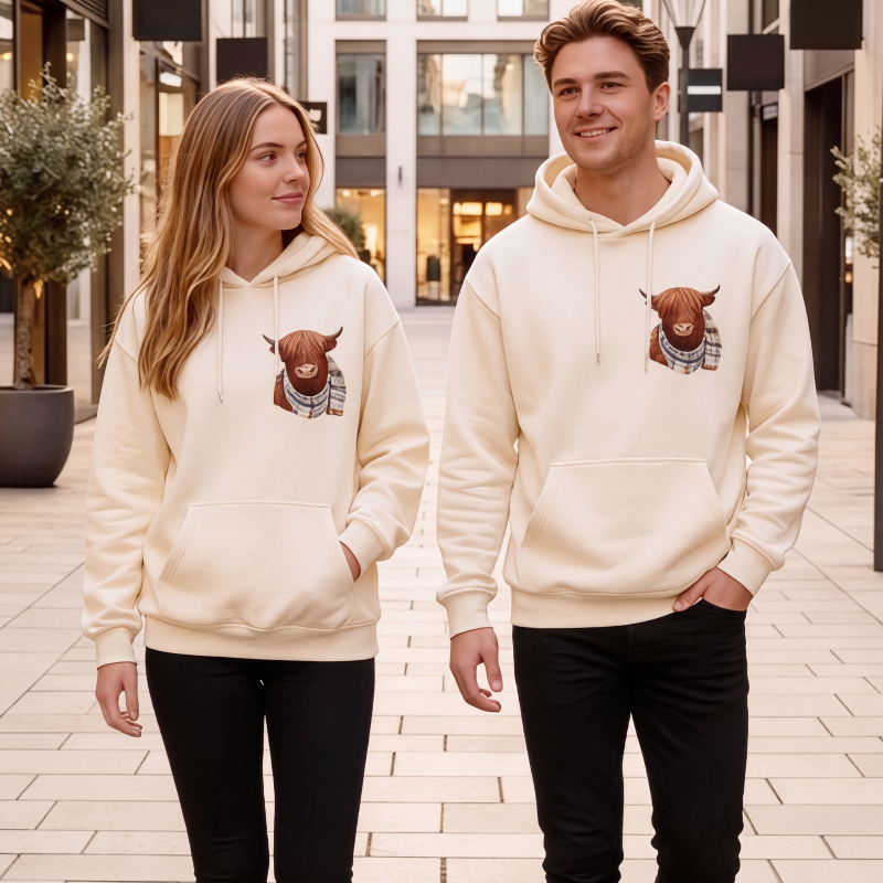 🐮 50 % RABATT | Kuschelig durch kalte Tage – Damen Hoodie mit Highland-Kuh-Motiv & Fleecefutter